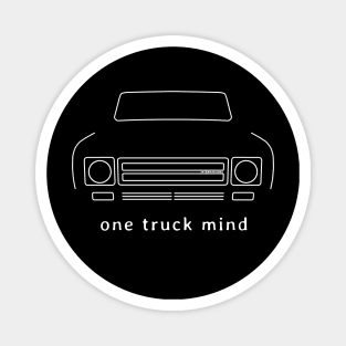 International Harvester Scout "one truck mind" white outline graphic Magnet